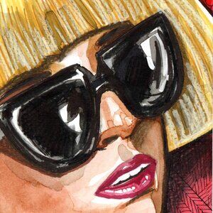 original art, Lady Gaga, artwork, sale, home decor, gaga art, 5 by 7